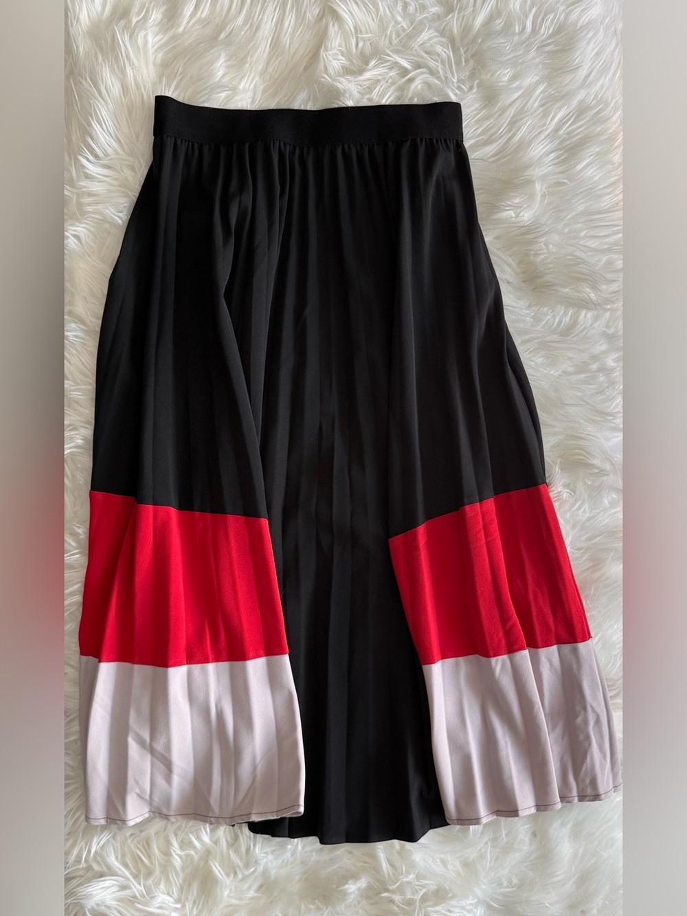 New York & Company Colorblock Pleated Skirt